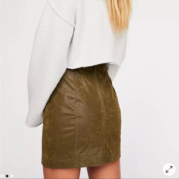 Free People Modern Femme Vegan Suede Mini Skirt - Picture 2 of 9